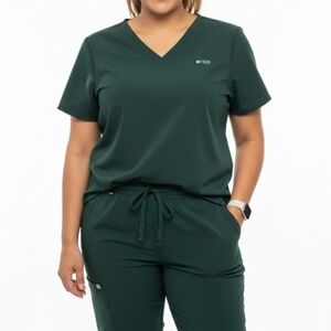 ​FIGS Technical Collection Scrub T Scrub Top  Deep Green XXL